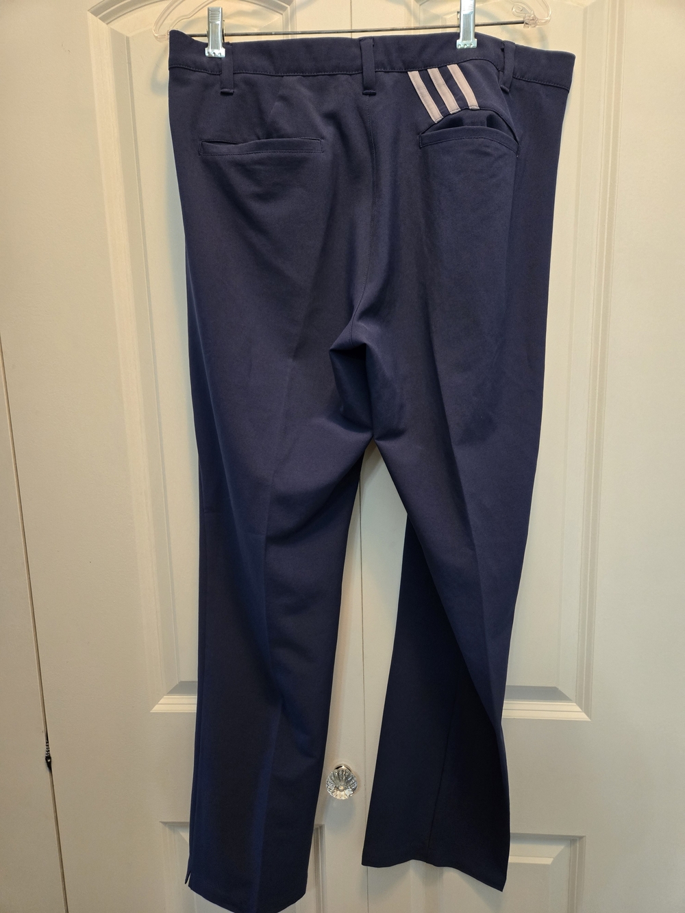 adidas Men's Navy Dress Pants with White Stripe Accent